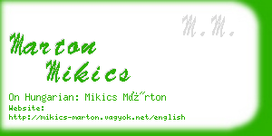 marton mikics business card